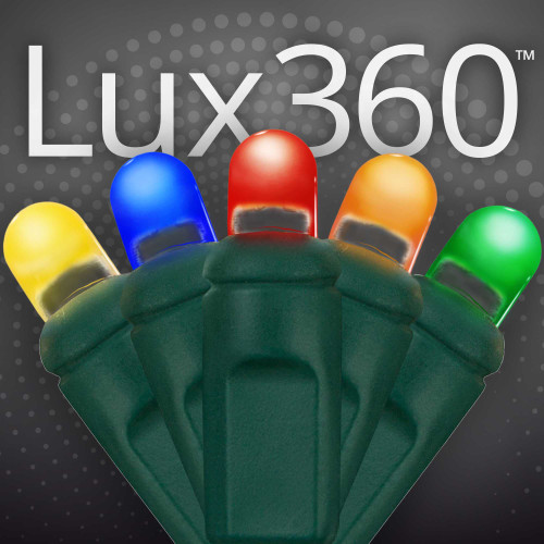 WGC-88391 - D5 Multicolor LED Christmas Lights, 70 Lights, 24', Green Wire, 4" Spacing - Wintergreen Corporation
