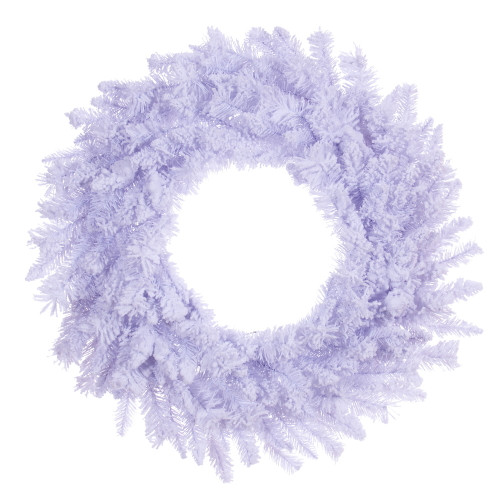 VIC-A893924 - 24" Flocked White Wreath 152T - Vickerman