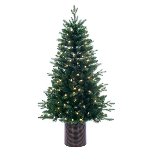 VIC-B245046LED - 4.5' x 30" Potted Spruce Dura-lit 120 Warm White - Vickerman