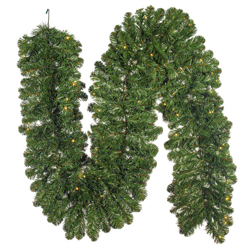 VIC-C164712LEDBO - 9' x 14" Oregon Garland B/O Timer 100 Warm White - Vickerman