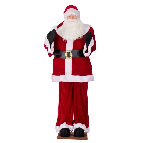 VIC-C896010 - 6' Red Velvet Santa Standing Or Sitting - Vickerman