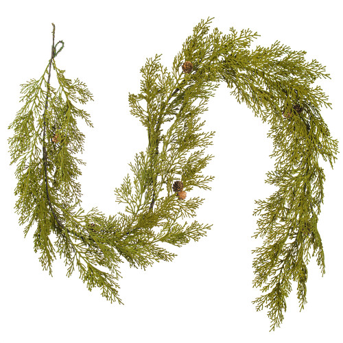 VIC-D190313 - 6' Cedar Pinecone Garland 36Tips - Vickerman