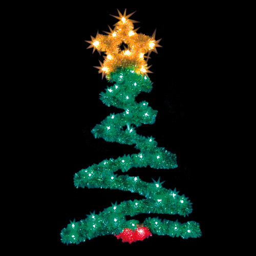 VIC-D492047 - 4' Metallic Zig Zag Tree W/50 LED C7 Lights - Vickerman