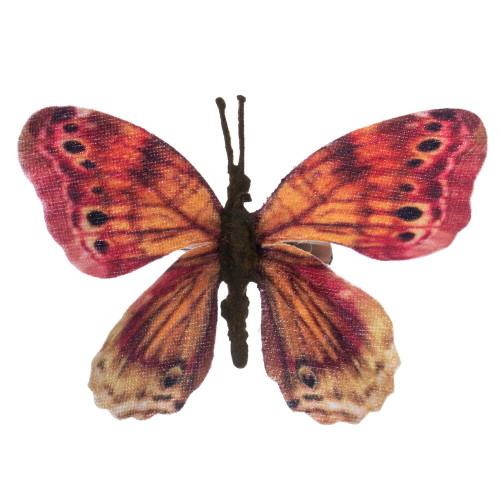 VIC-EF232127 - 4.5" Pink/Mocha/Yellow Butterfly Clip, 12-Pack - Vickerman