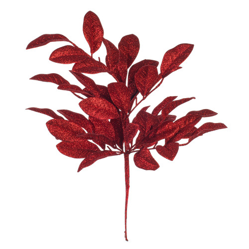 VIC-FK220303 - 25" Red Apple Leaf Glitter Bush, 2-Pack - Vickerman