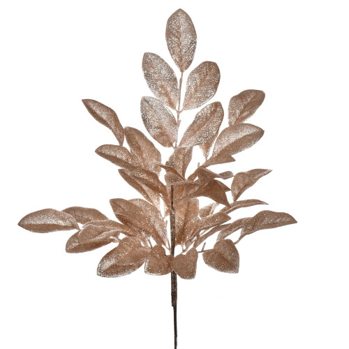 VIC-FK220338 - 25" Café Lt Apple Leaf Glitter Bush, 2-Pack - Vickerman