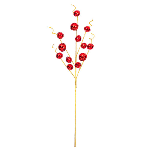VIC-FQ220503 - 33" Red Metal Jingle Bell Spray, 2-Pack - Vickerman