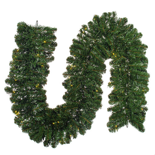 VIC-G193611LED - 50' x 14" Bangor Mix Garland Dura-lit 450 Warm White - Vickerman