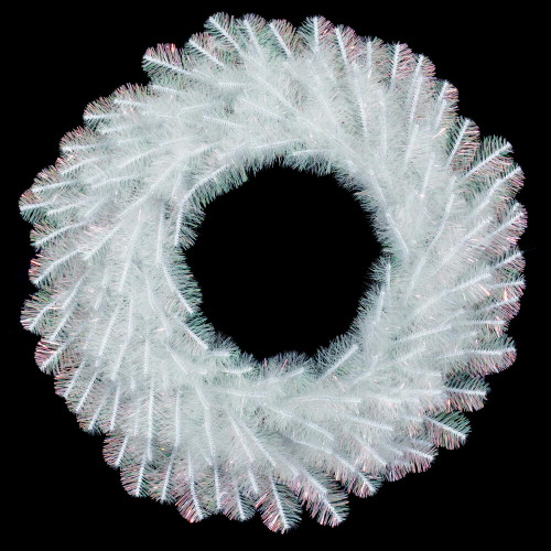 VIC-G235730 - 30" White Iridescent Wreath 180T - Vickerman