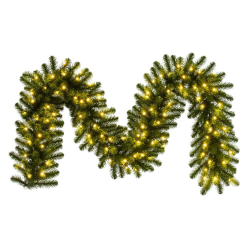 VIC-G237015LED - 9' x 14" Deluxe Sequoia Garland WA 100 Warm White - Vickerman