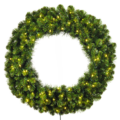 VIC-G237031LED - 30" Deluxe Sequoia Pine Wreath WA 100 Warm White - Vickerman