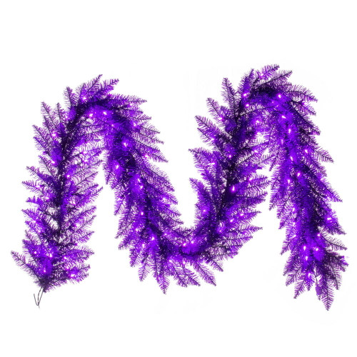 VIC-K163215LED - 9'x14" Purple Garland Dura L LED 100 Prp - Vickerman