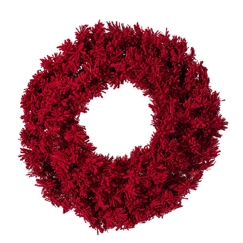 VIC-K168124 - 24" Flocked Red Fir Wreath 150T - Vickerman
