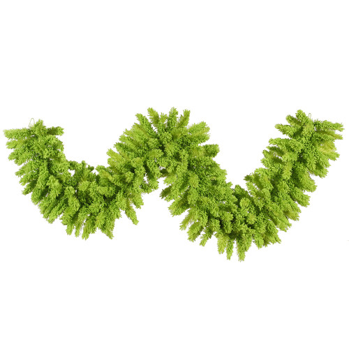 VIC-K168614 - 9'x14" Flocked Lime Fir Garland 210T - Vickerman