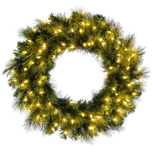 VIC-K201448LED - 48" Brighton Pine Wreath Dura-lit 200 Warm White - Vickerman