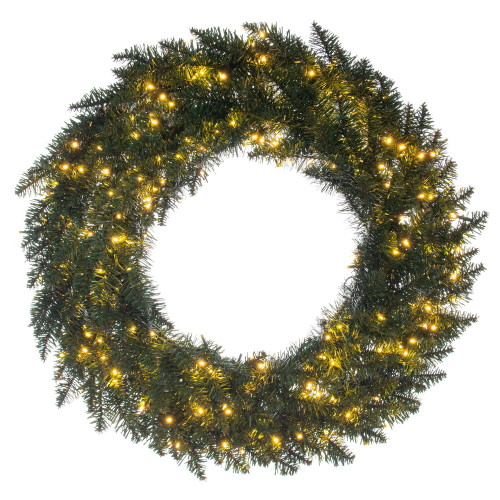 VIC-K228633LED - 30" Camdon Fir Wreath 240T 3mm 300 Warm White - Vickerman