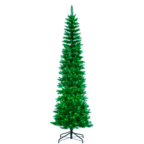 VIC-K245566LED - 6.5' x 28 Green Pencil Dura Lit 400 Green - Vickerman
