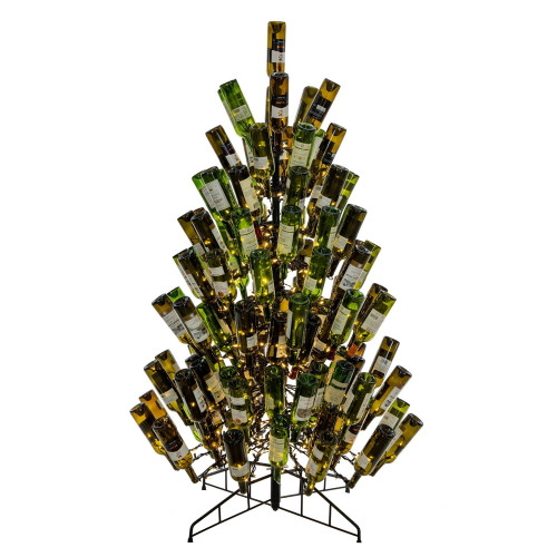 VIC-K251466LED - 6.5' x 46" Black Wine Bottle Dura L 600 Warm White - Vickerman