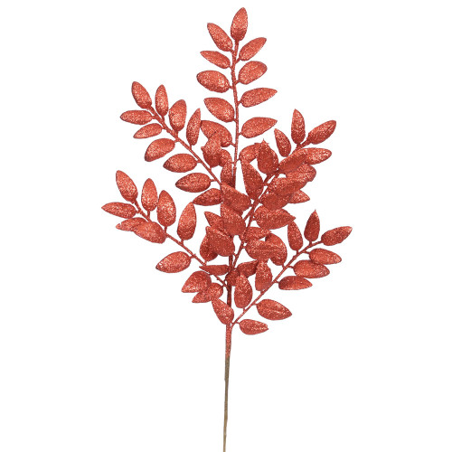 VIC-L147903 - 22" Red Glitter Honey Locust Spray, 6-Pack - Vickerman