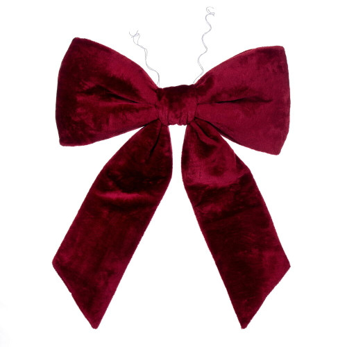 VIC-L231724 - 24" x 32" Burgundy Faux Fur Bow - Vickerman