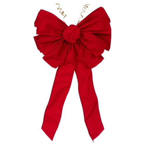 VIC-L240318 - 18"x 25.5" Red Canvas 11-Loop UV Bow 4" - Vickerman