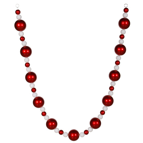 VIC-M110827 - 6' Red-white Ball Garland 70/30Mm Balls - Vickerman