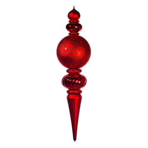 VIC-M111803 - 62" Red Finial Shiny-matte-glitter - Vickerman