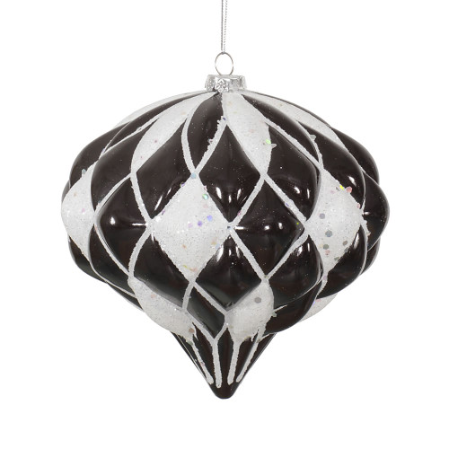 VIC-M112277 - 5.7" Black-wht Matte-glit Diamond Onion - Vickerman