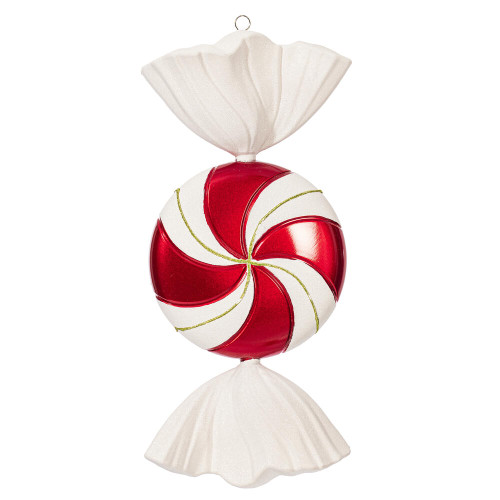 VIC-M153003 - 18.5" Red-white Swirl Candy Glitter - Vickerman