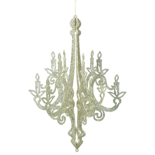 VIC-M170124 - 24" Champagne Glitter Chandelier Ornament - Vickerman