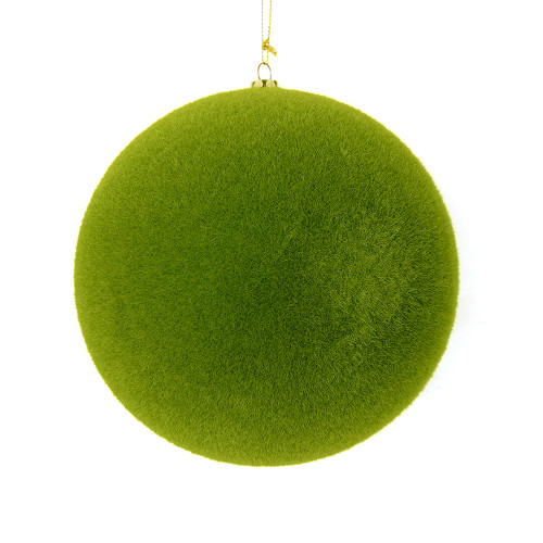 VIC-M180564 - 5" Moss Green Flocked Ball Ornament, 4-Pack - Vickerman