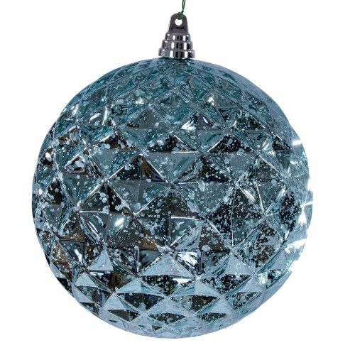 VIC-MC240532 - 8" Baby Blue Diamond Mercury Ornament - Vickerman
