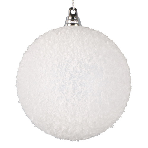 VIC-MT220111W - 4" White Matte Snow Ornament, 4-Pack - Vickerman