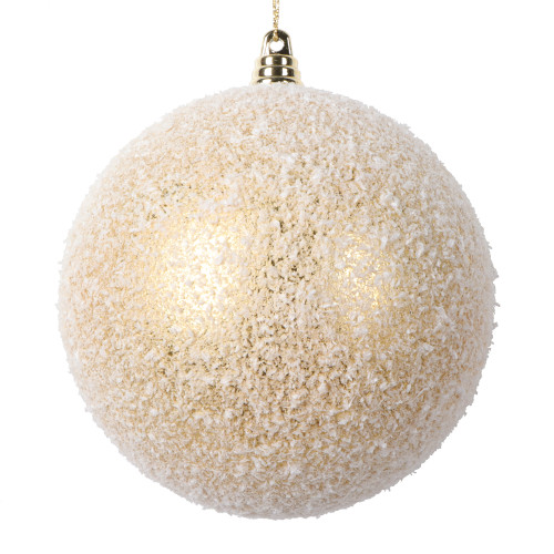 VIC-MT220308W - 4.75" Gold Matte Snow Ornament, 4-Pack - Vickerman