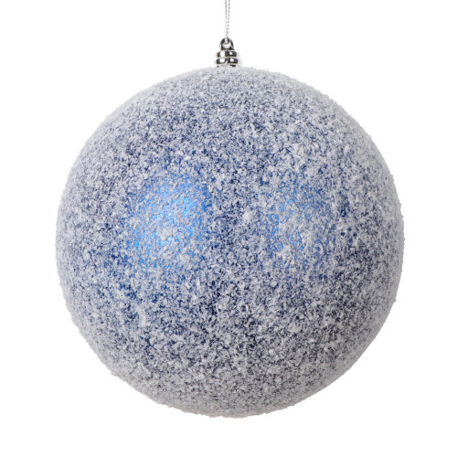 VIC-MT220502W - 6" Blue Matte Snow Ornament, 2-Pack - Vickerman