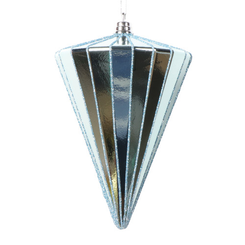 VIC-MT224132 - 6" Shiny Baby Blue Cone Ornament, 3-Pack - Vickerman
