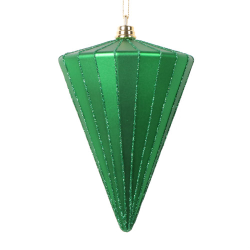 VIC-MT224304 - 6" Matte Green Cone Ornament, 3-Pack - Vickerman