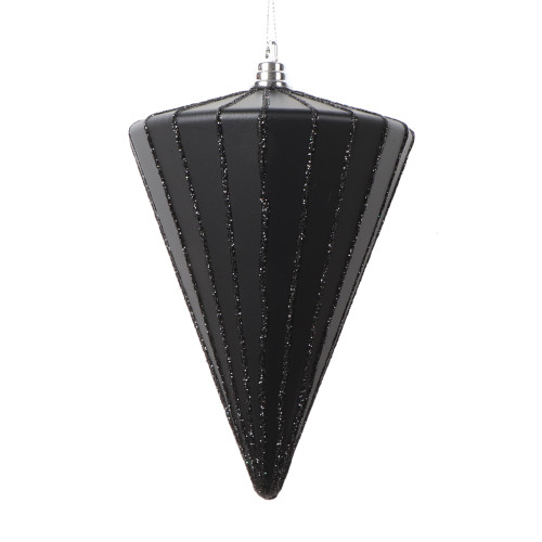 VIC-MT224317 - 6" Matte Black Cone Ornament, 3-Pack - Vickerman