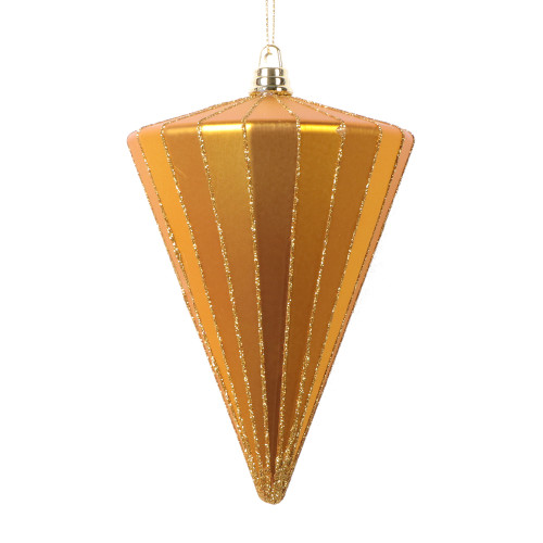 VIC-MT224330 - 6" Matte Antique Gold Cone Ornament, 3-Pack - Vickerman