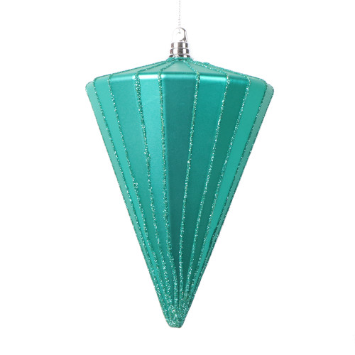VIC-MT224342 - 6" Matte Teal Cone Ornament, 3-Pack - Vickerman
