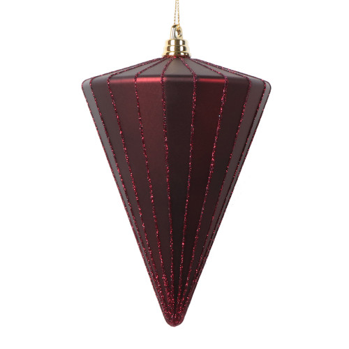 VIC-MT224365 - 6" Matte Burgundy Cone Ornament, 3-Pack - Vickerman