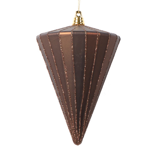 VIC-MT224376 - 6" Matte Mocha Cone Ornament, 3-Pack - Vickerman