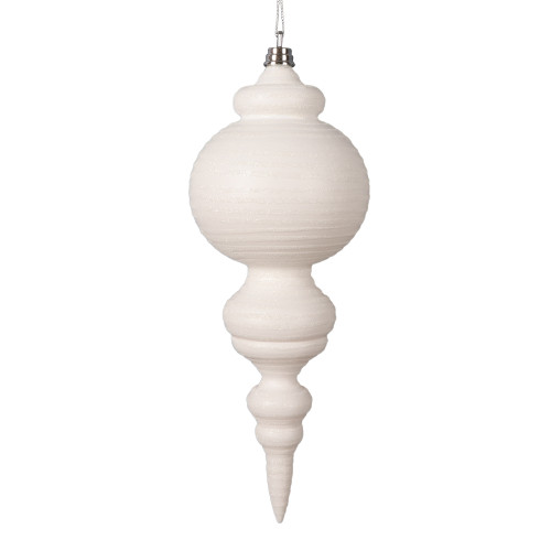 VIC-MT224511 - 10" Matte White Finial Ornament, 2-Pack - Vickerman