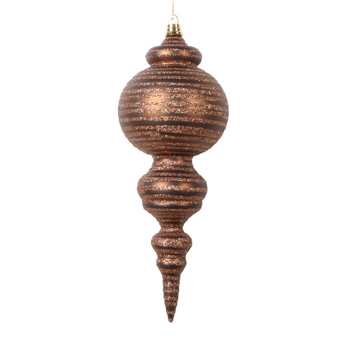 VIC-MT224576 - 10" Matte Mocha Finial Ornament, 2-Pack - Vickerman