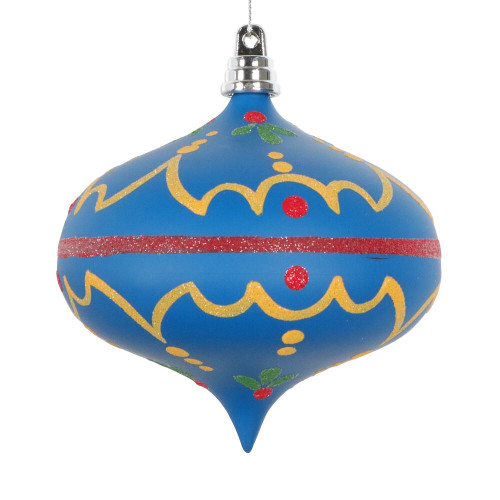 VIC-MT232041 - 4" Blue Hand-painted Onion Ornament, 3-Pack - Vickerman