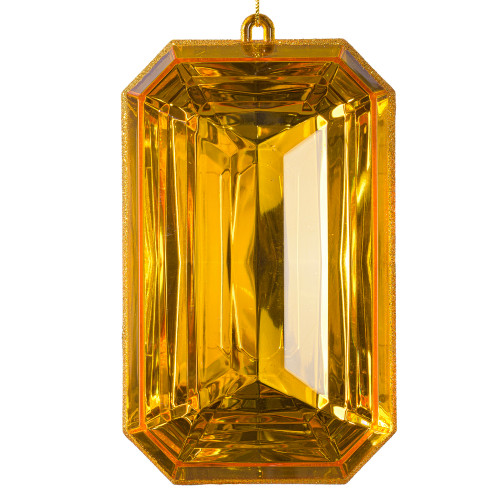 VIC-MT233008 - 8" Gold Rectangle Jewel Glitter Ornament, 2-Pack - Vickerman