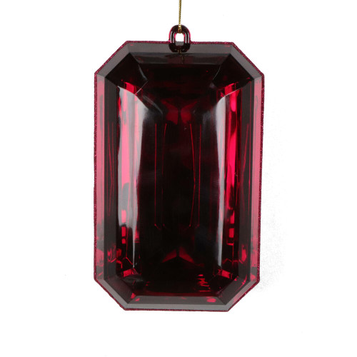 VIC-MT233065 - 8" Burgundy Rect Jewel Glitter Ornament, 2-Pack - Vickerman
