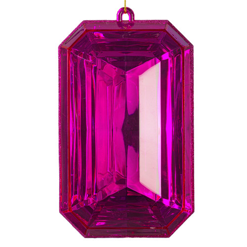 VIC-MT233079 - 8" Pink Rectangle Jewel Glitter Ornament, 2-Pack - Vickerman