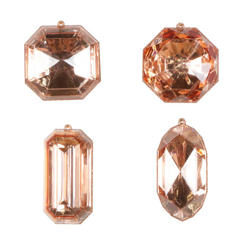 VIC-MT233258 - 4-5" Rose Gold Jewel Glitter Assorted, 4-Pack - Vickerman