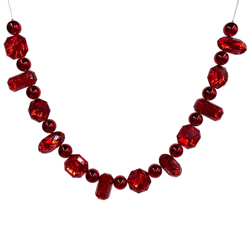 VIC-MT233403 - 6' Red Jewel Garland - Vickerman